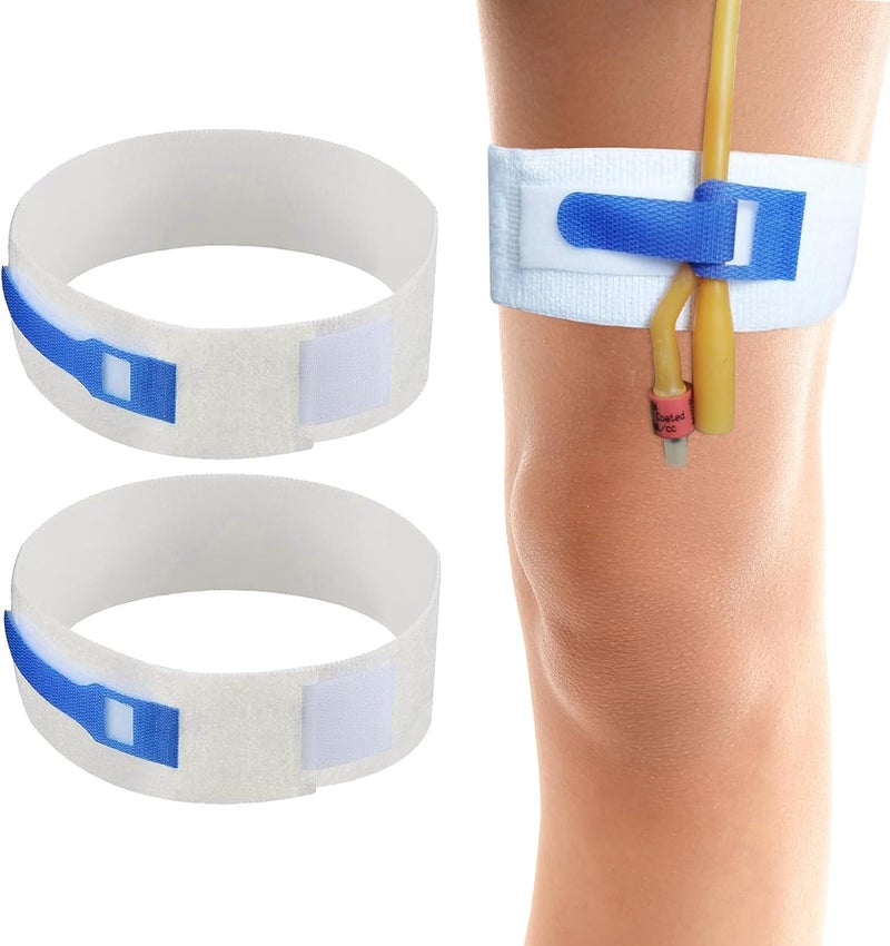 BOJEE Foley Catheter Holder Urinary Legband Holder Catheter Tube Holder Anti Slip Anti Irritation Silicone Grip 2 Pack （20" Long x 2" Wide） - Image 1